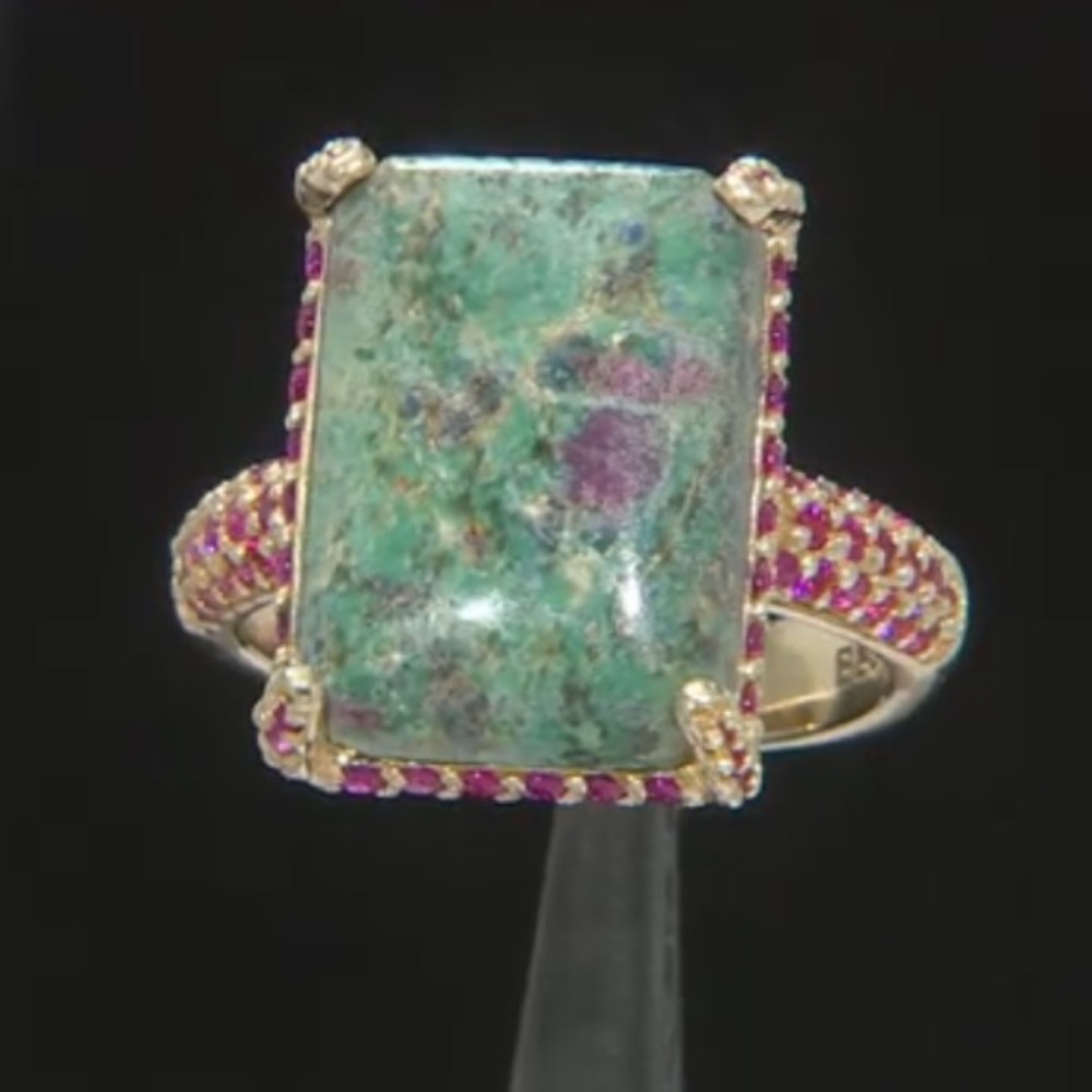 Ruby Fuchsite & 46 Pink Sapphire Ring - image 1